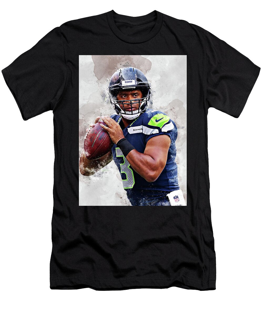 Ball NFL Russell Wilson Russellwilson Russell Wilson Seattle Seahawks Player American Football Wrenn Huber T-Shirt