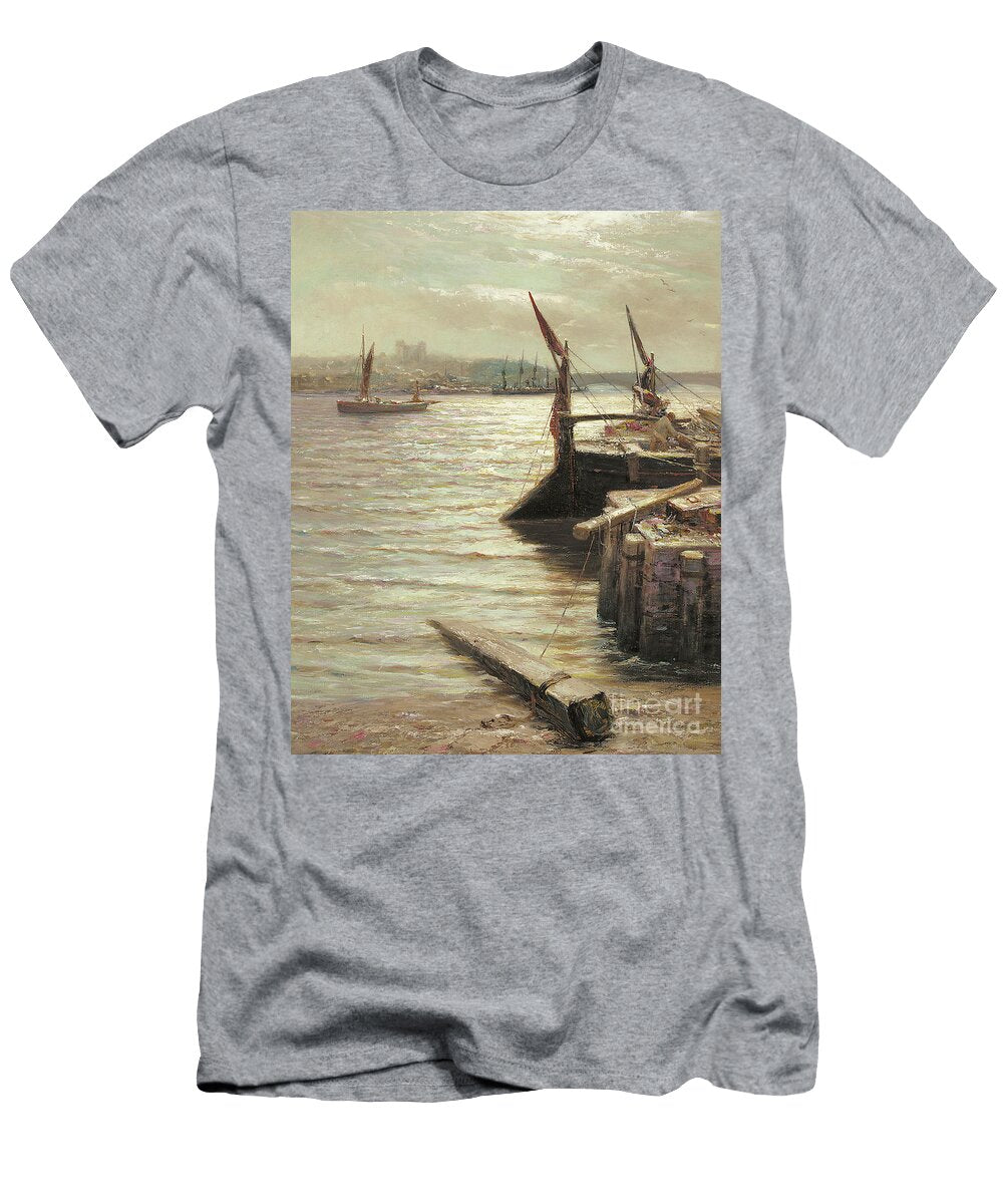 Barges Moored By the Riverbank Colin Hunter T-Shirt