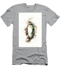 Barn Owl Perched on a Branch in an Old Barn Digital Watercolour Painting on White Jane Rix T-Shirt