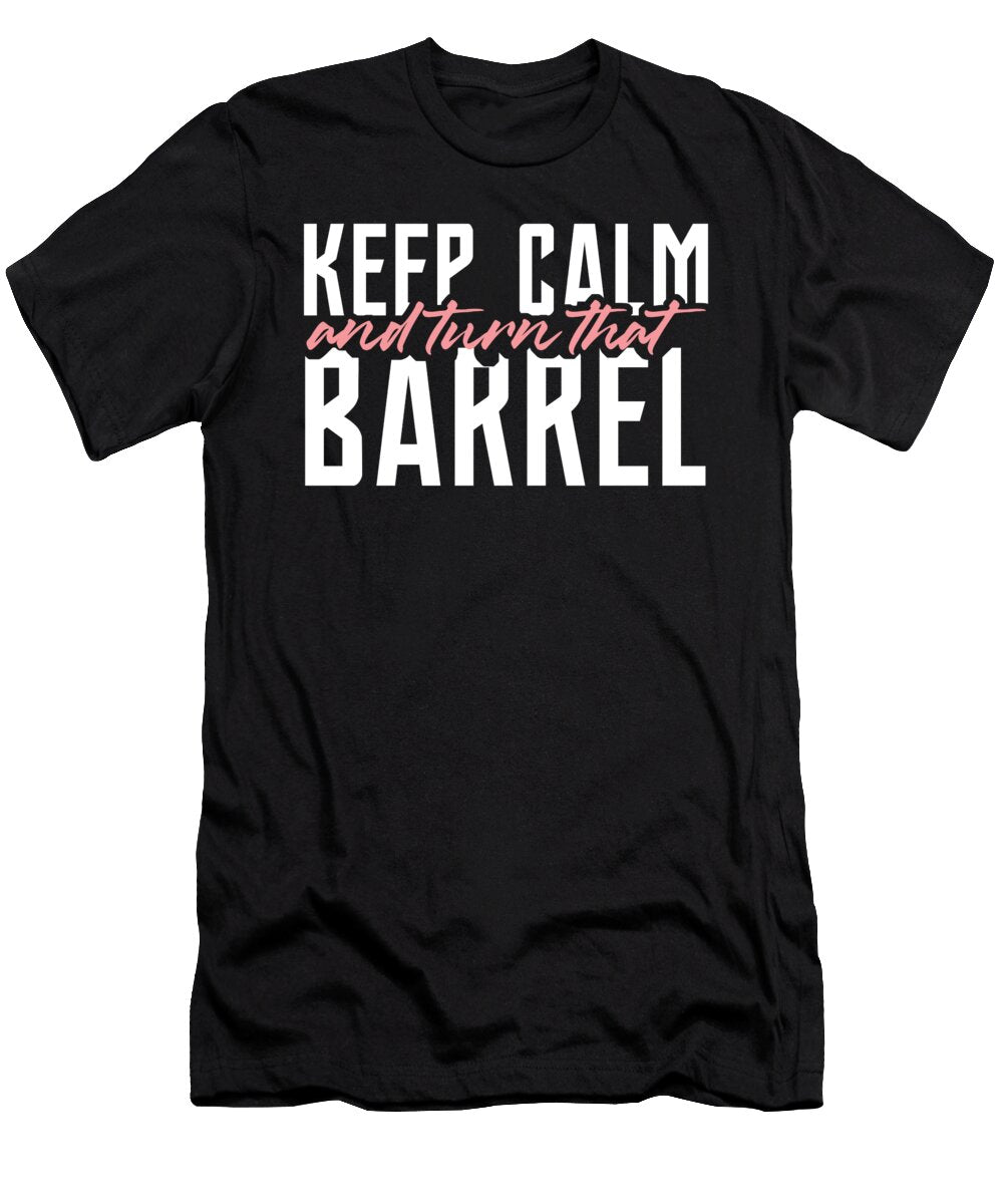 Barrel Racing for Vaquera Western Rodeo Gift Horse Race Crazy Squirrel T-Shirt