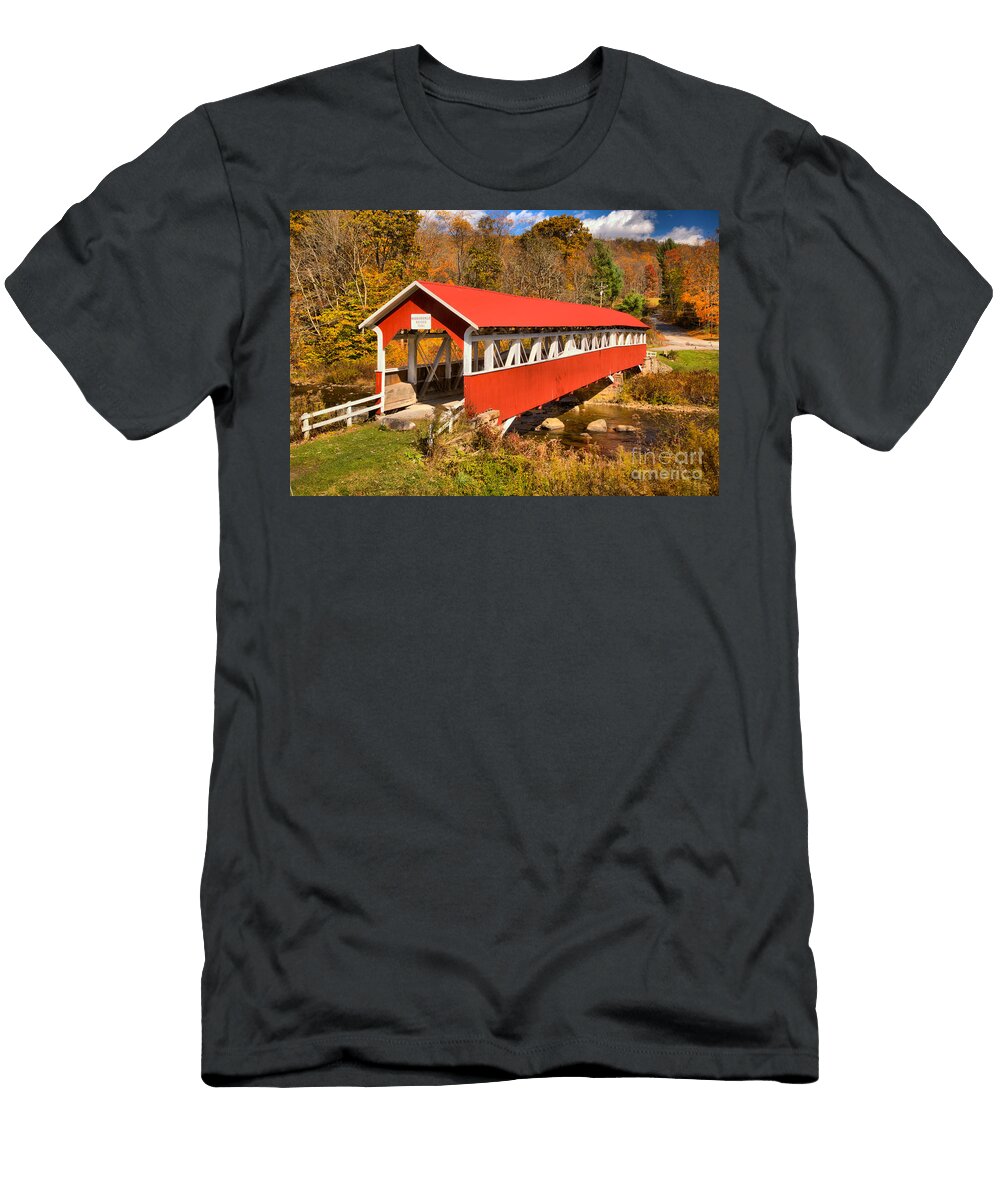 Barronvale Covered Bridge Fall Landscape Adam Jewell T-Shirt