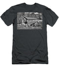 Barronvale Covered Bridge Fall Landscape Black and White Adam Jewell T-Shirt
