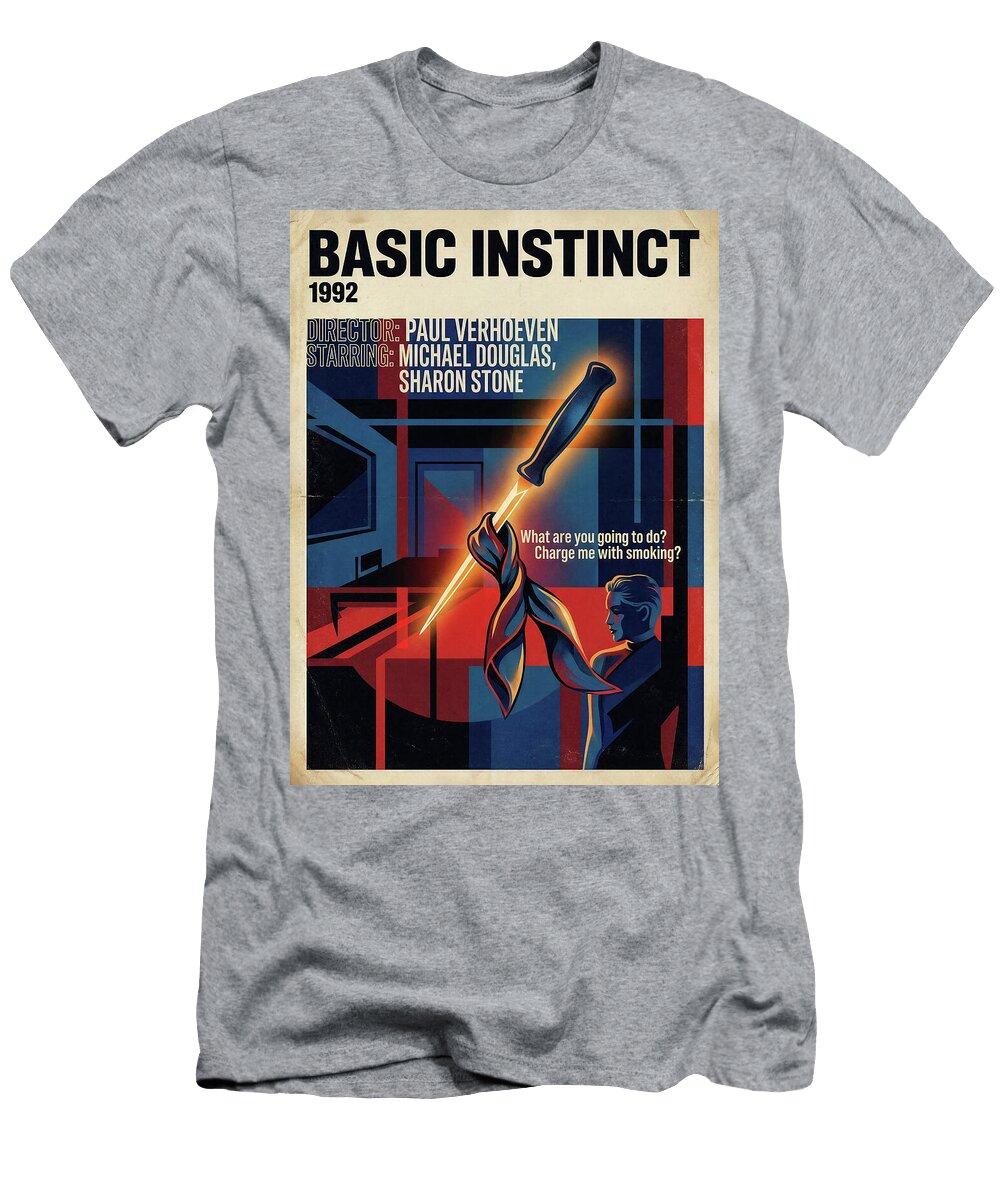 Basic Instinct Minimal Vintage Style Movie Poster High Quality 1992 Sampadart Gallery T-Shirt