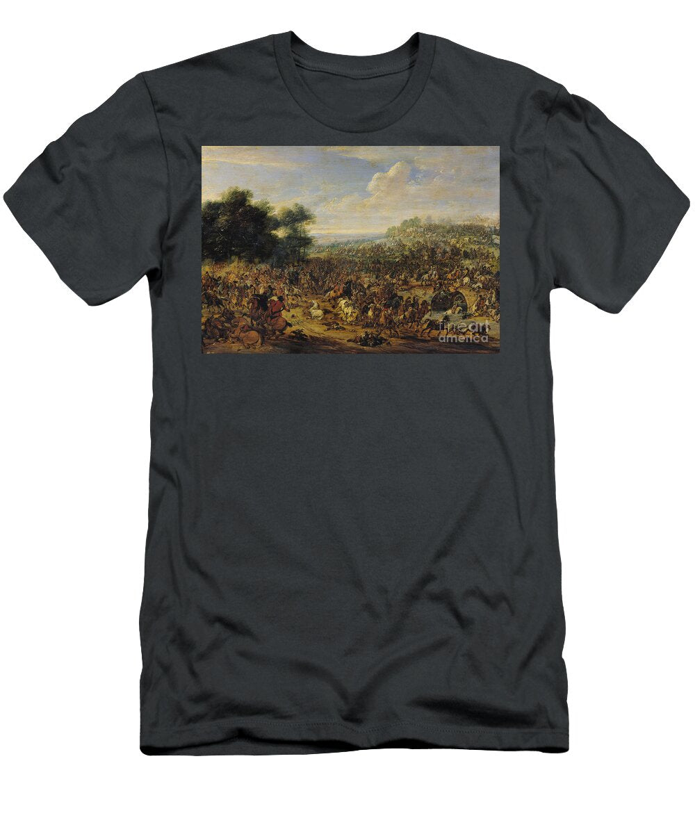 Battle Near a Bridge Adam Frans Van Der Meulen T-Shirt