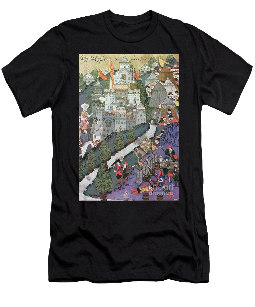 Battle of Nicopolis 25th 28th September 1396 Facsimile of a Miniature Conserved in the Topkapi Museum in Istanbul Turkish School T-Shirt