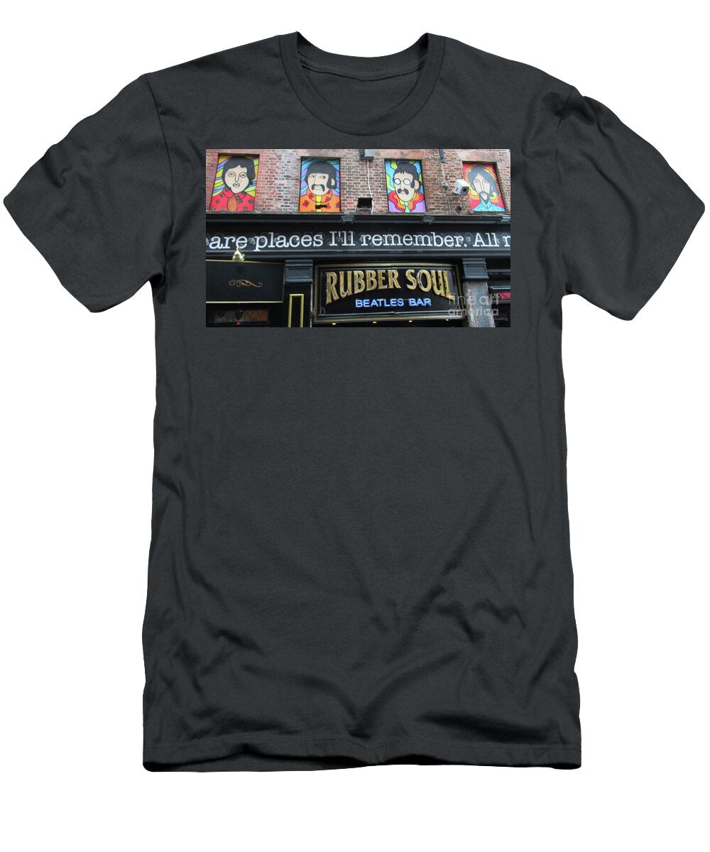 Beatles Bar Exterior with Portraits Randall Weidner T-Shirt
