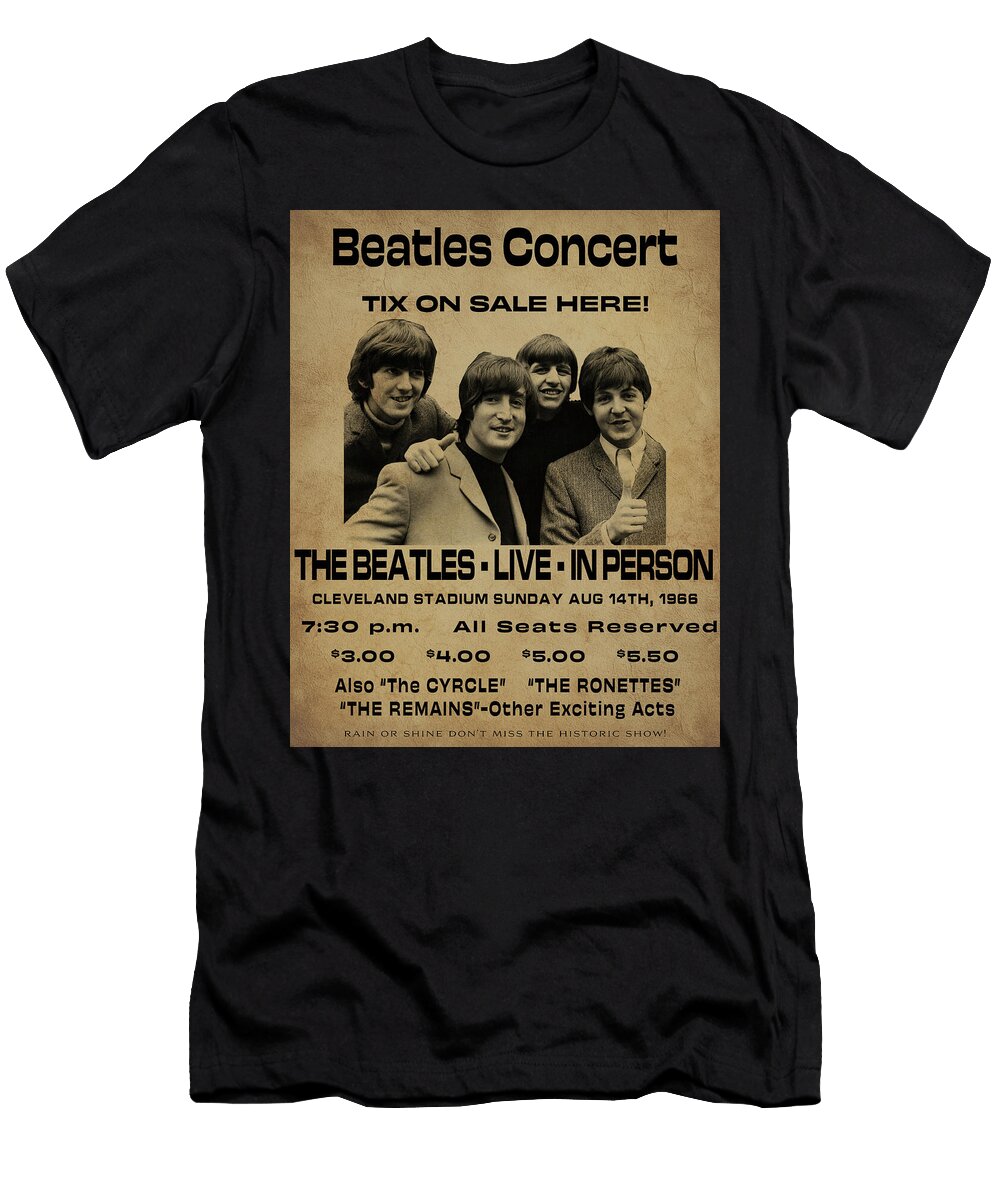 Beatles Concert 1966 Poster Kevin Walker and Pixel Reverie T-Shirt