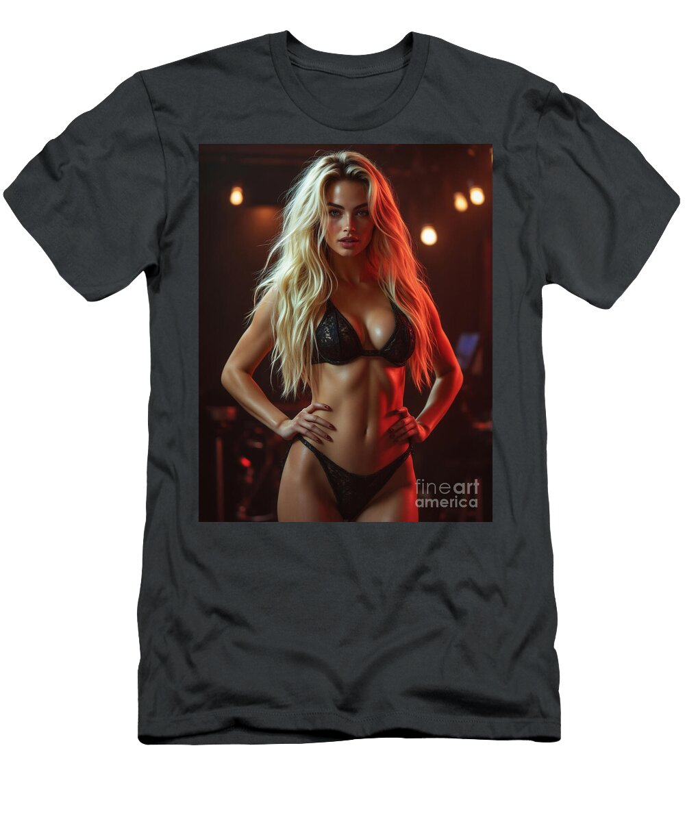 Beautiful Model Posing in Black Lingerie Jt Photodesign T-Shirt