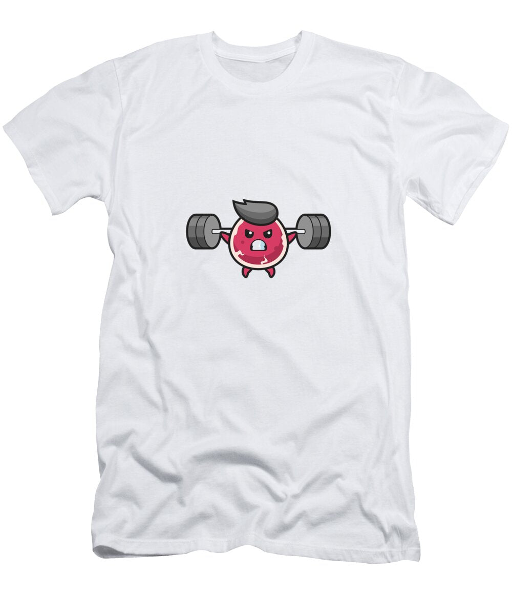 Beef Cartoon Lifting Fitness Barbell Daniel Gallego T-Shirt