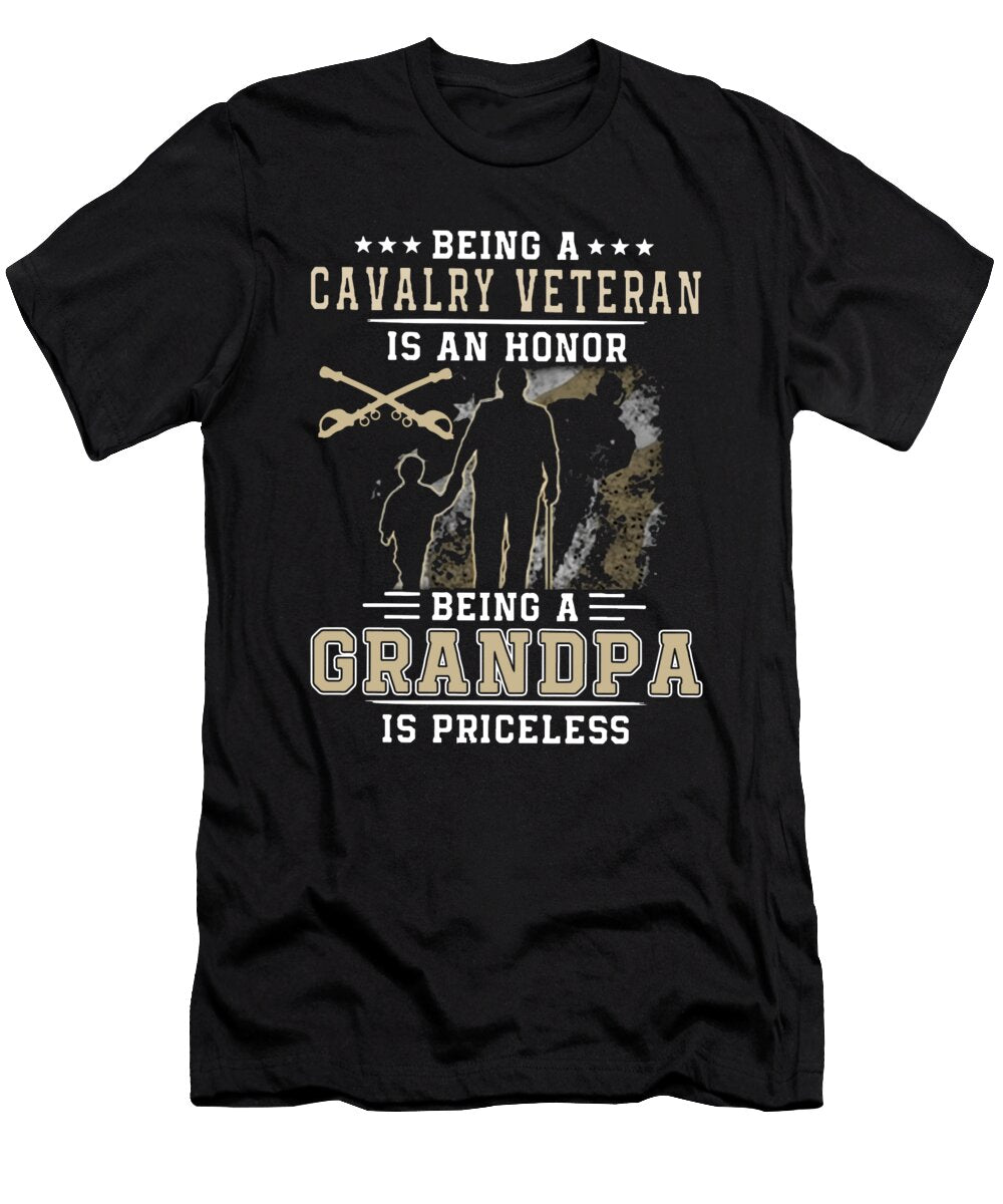 Being a Cavalry Veteran Is an Honor Being Grandpa Is Priceless Grandpa Daniel Gregor T-Shirt