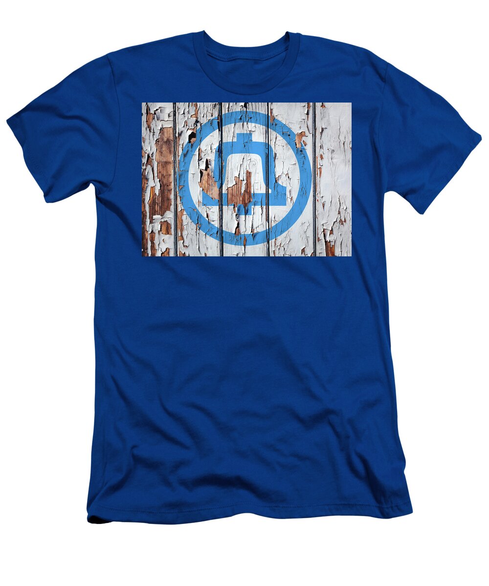 Bell Telephone Brand Logo Peeling Paint on Wood Wall Design Turnpike T-Shirt