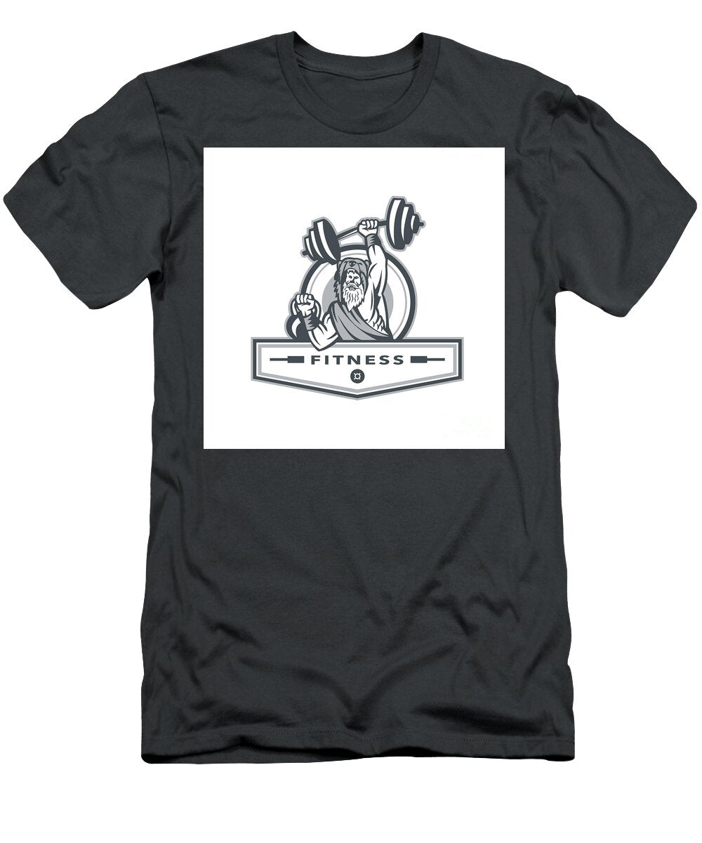 Berserker Lifting Barbell Kettlebell Fitness Circle Retro Aloysius Patrimonio T-Shirt
