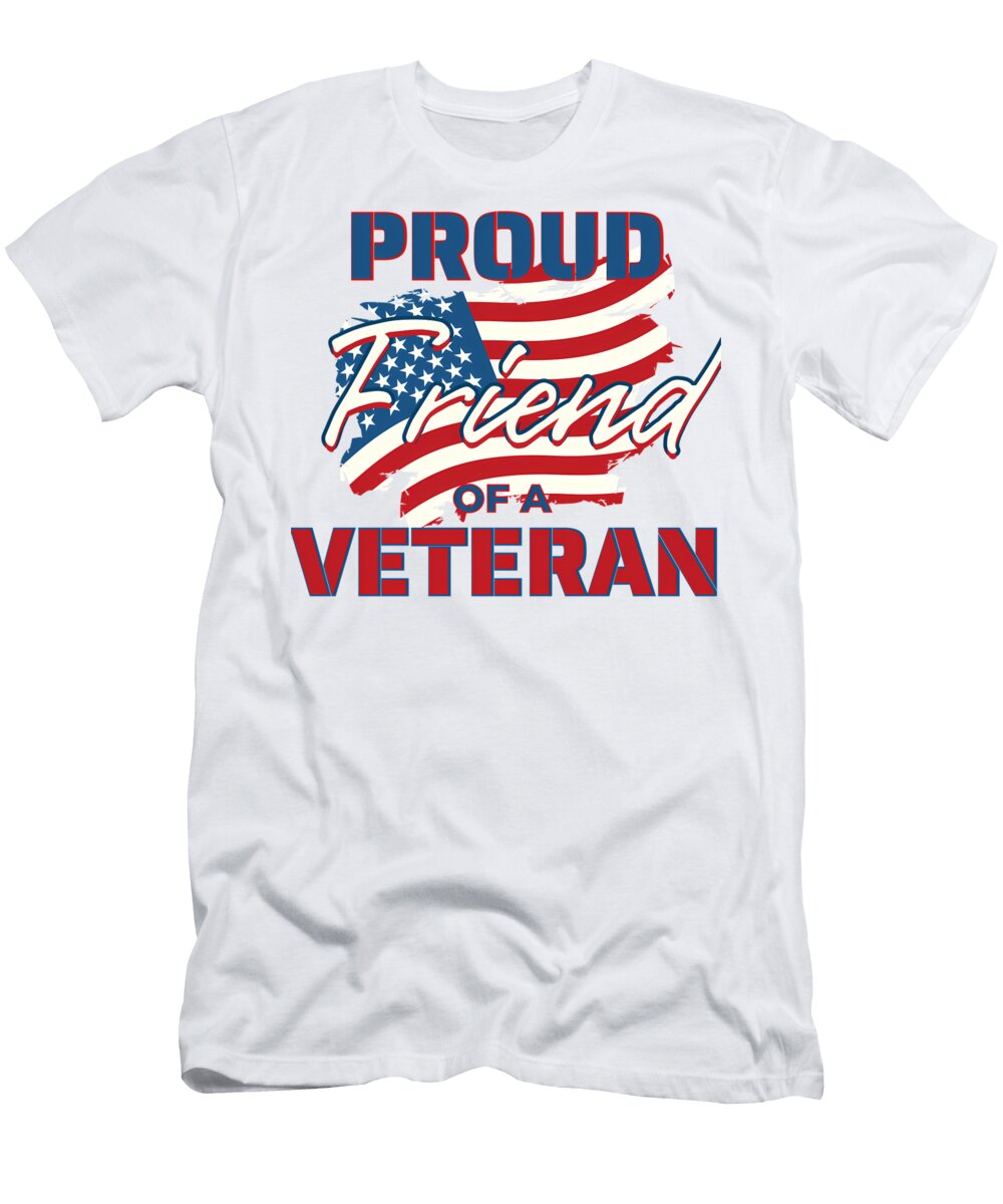Best Friend of a Veteran American Flag Patriotic Happy Veterans Quang Vu T-Shirt
