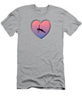 Bevelled 3d Heart Shape with Yoga Girl in a Side Plank Posture Barefoot Bodeez Art T-Shirt
