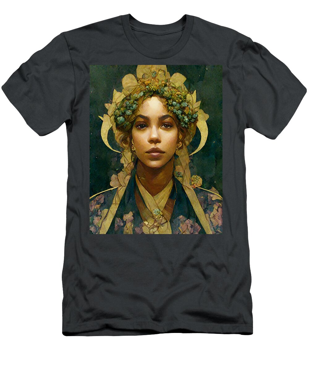 Beyonce in the Style of Alfonso Mucha and Edmun 5688dbaa A4dc 48f6 A3ce 496df713684e By Celestial Images T-Shirt
