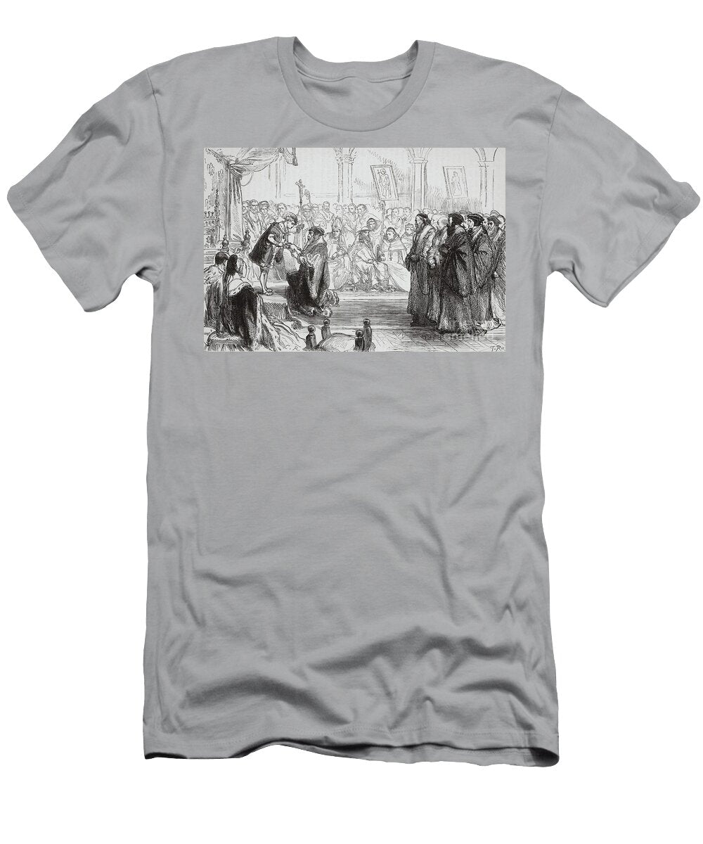 Beza Presenting the Confession of the French Protestant Church to the King At the Colloquy of Poissy English School T-Shirt