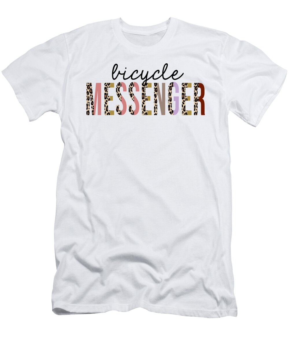 Bicycle Messenger Leopard Print Funny Jensen Cena T-Shirt