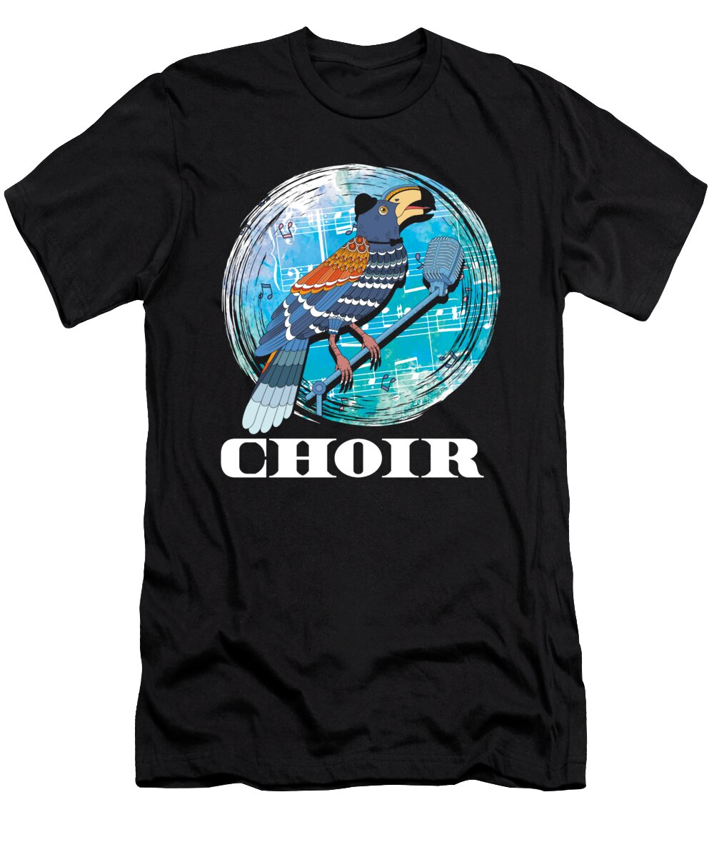 Bird Singing Music Notes Chorus Choir Choral Gift Thomas Larch T-Shirt