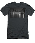 Black and White Chicago Skyline At Night Sven Brogren T-Shirt
