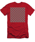 Black Graduation Cap on Red Pattern Iris Richardson T-Shirt