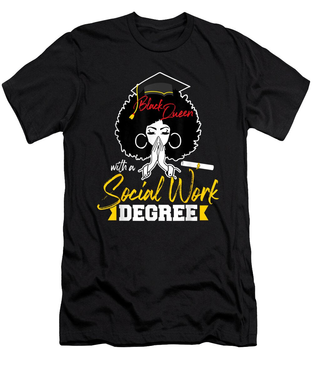Black Queen Social Work Degree Christmas Ornament Decor Holiday Gift Huy Huynh Trong T-Shirt