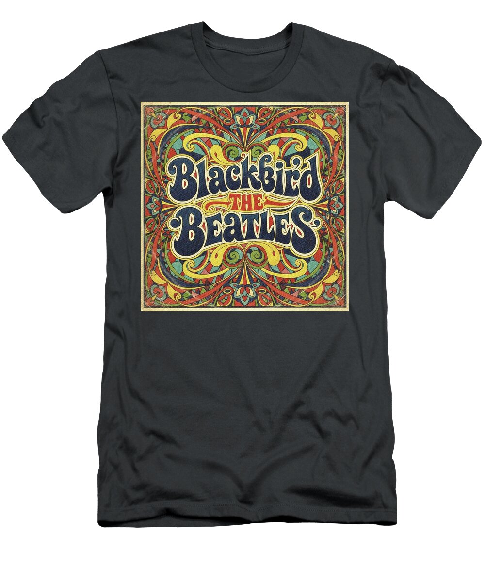 Blackbird the Beatles Psychedelic Poster Sarah Kirk T-Shirt