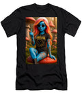 Blue Character in Mushroom Forest Ashen Reed T-Shirt