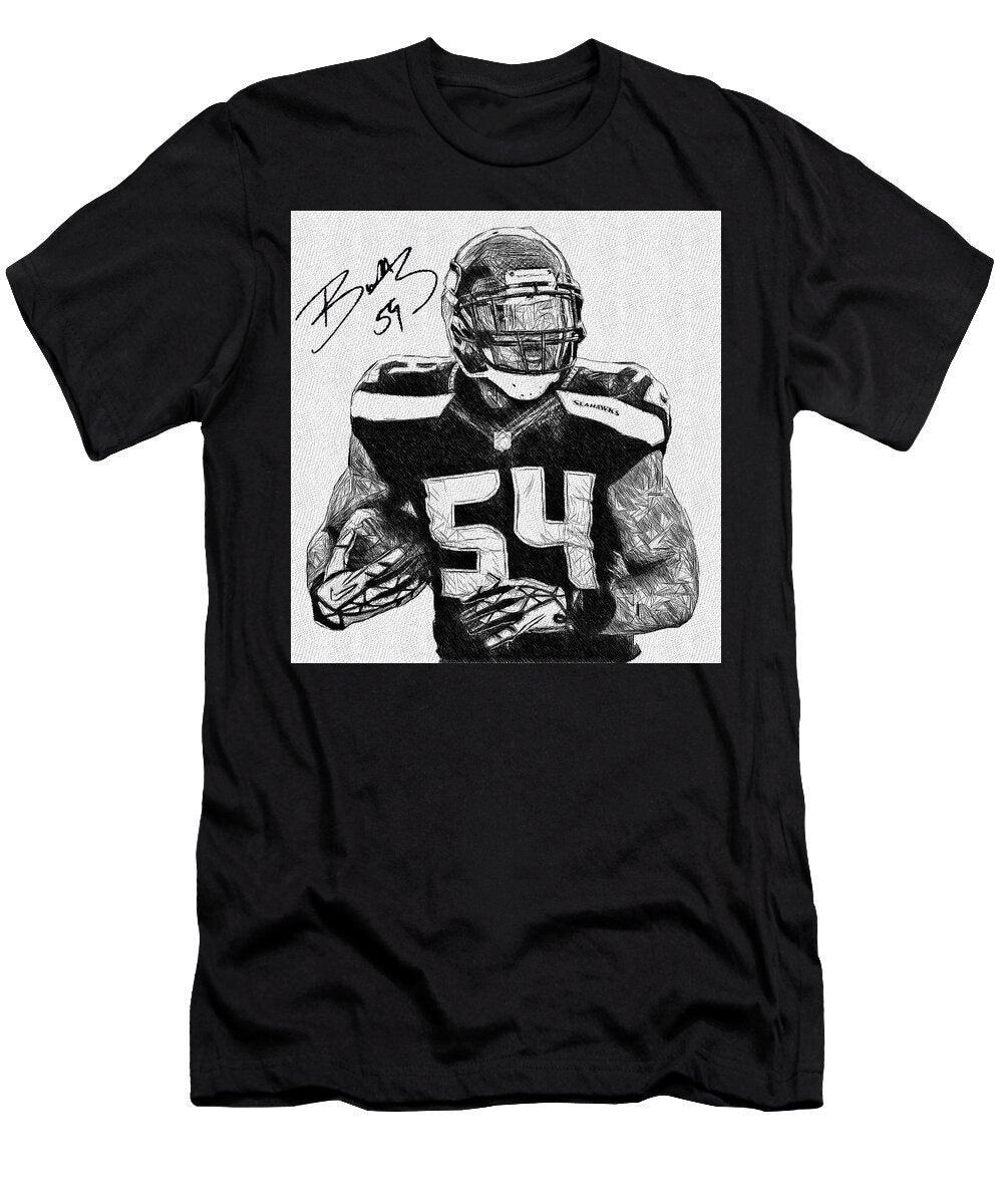 Bobby Wagner Seahawks Lb Sketch Bob Smerecki T-Shirt