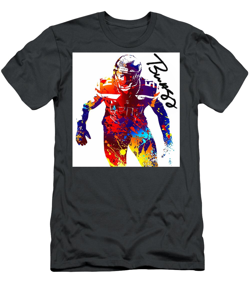 Bobby Wagner Seahawks Lb Splatter Painting Bob Smerecki T-Shirt