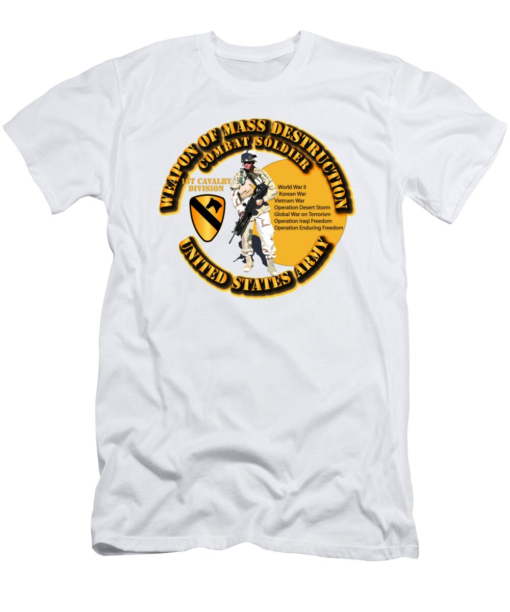 Bold Army Wpn of Mass Dest 1st Cavalry Division Greeting Card Scarlett Arnold T-Shirt