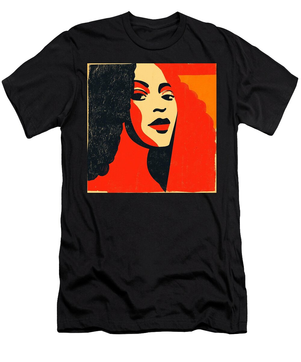 Bold Graphic Portrait of a Woman Kc Jones T-Shirt