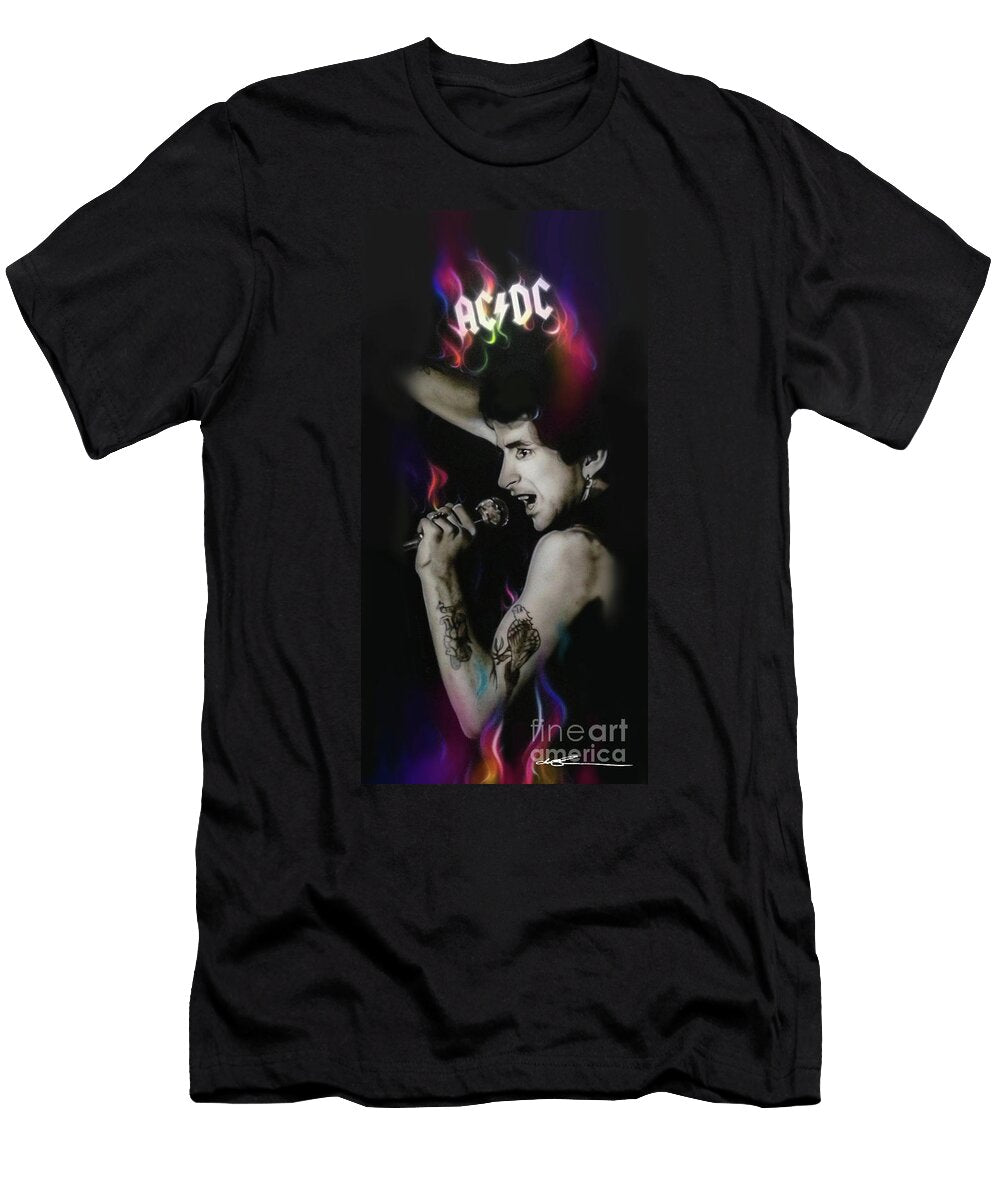 Bon Scott Is an Original Painting of Bon Scott Christian Chapman Art T-Shirt