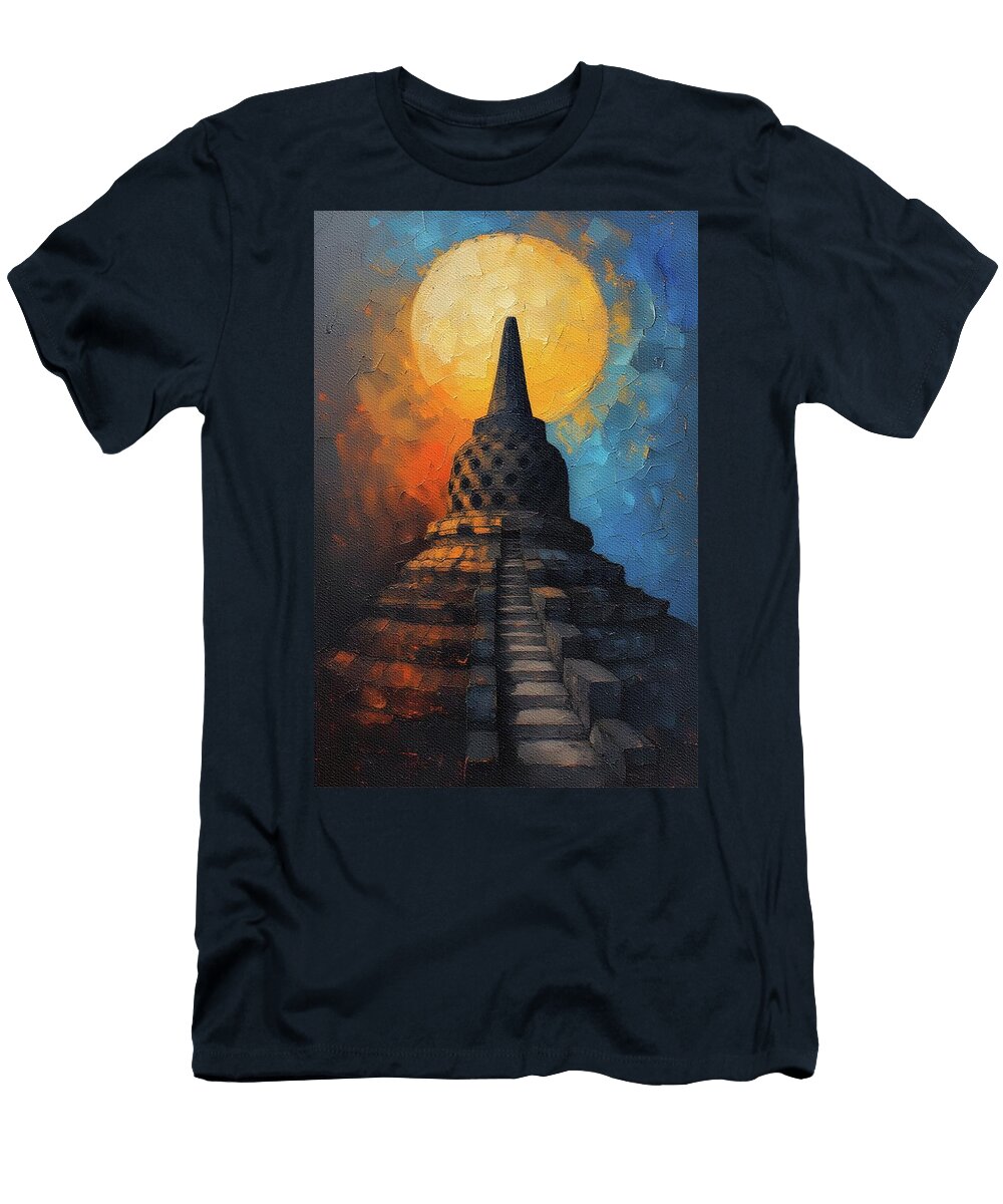 Borobudur Stupa Under a Radiant Sky Abel Bold T-Shirt