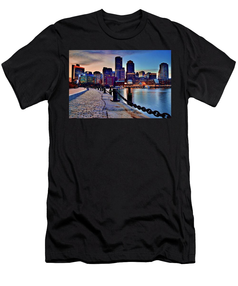 Boston and Cobblestone Path Frozen in Time Fine Art Photography T-Shirt