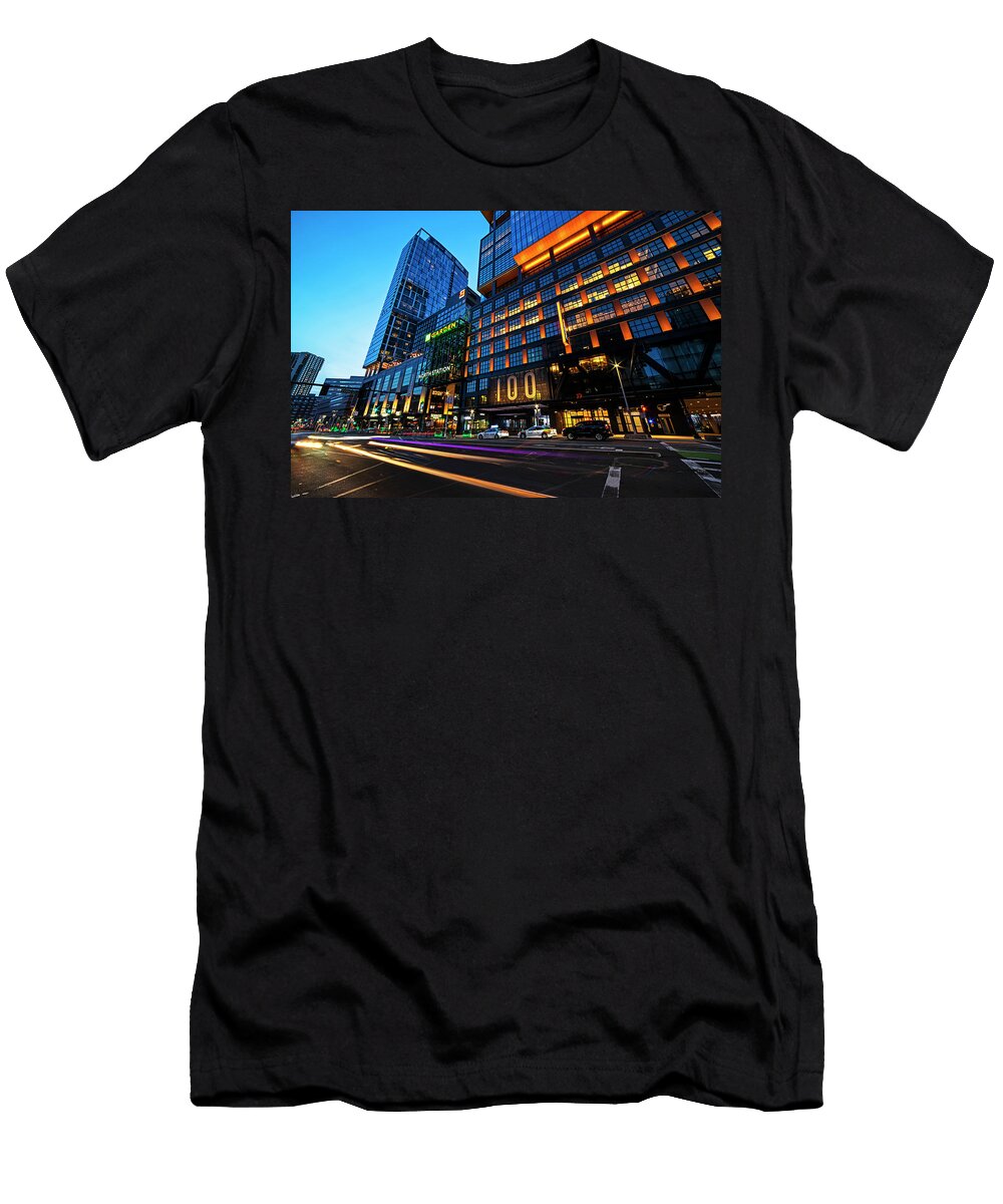 Boston Ma Causeway Street At Dusk Td Garden Toby Mcguire T-Shirt