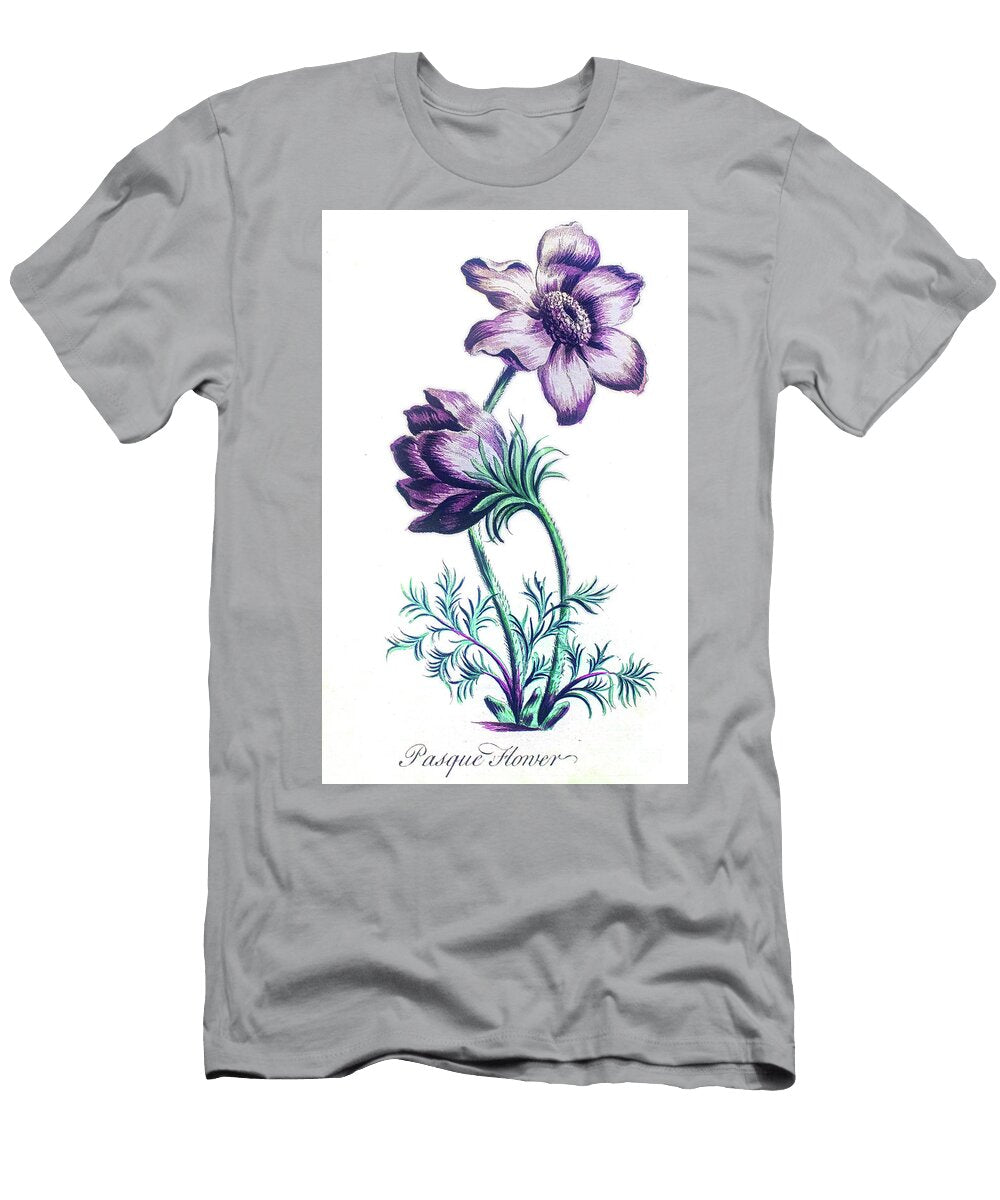 Botanical Engraving Pulsatilla Vulgaris N1 Humorous Quotes T-Shirt