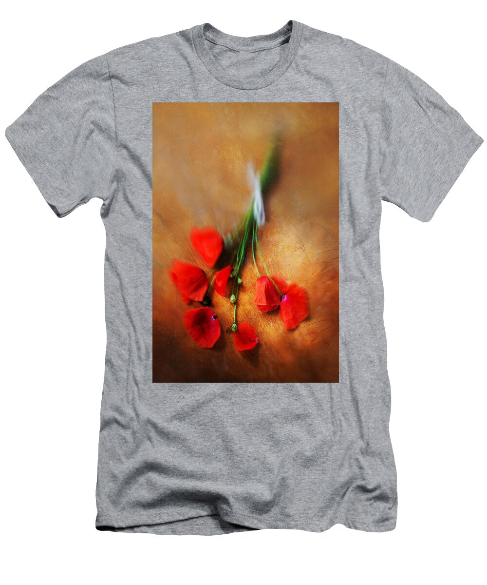 Bouqet of Red Poppies and White Ribbon Jaroslaw Blaminsky T-Shirt