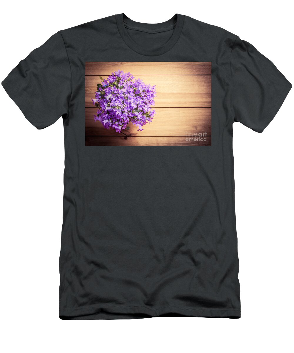 Bouquet of Fresh Flowers on Rustic Wood Michal Bednarek T-Shirt