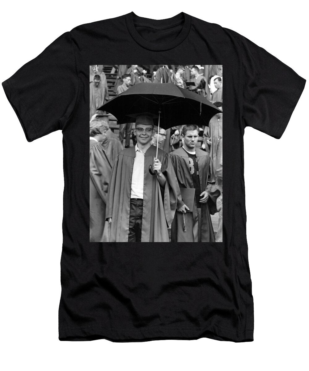Boy Holding Umbrella Graduation Circa 1960 Black Mark Goebel T-Shirt