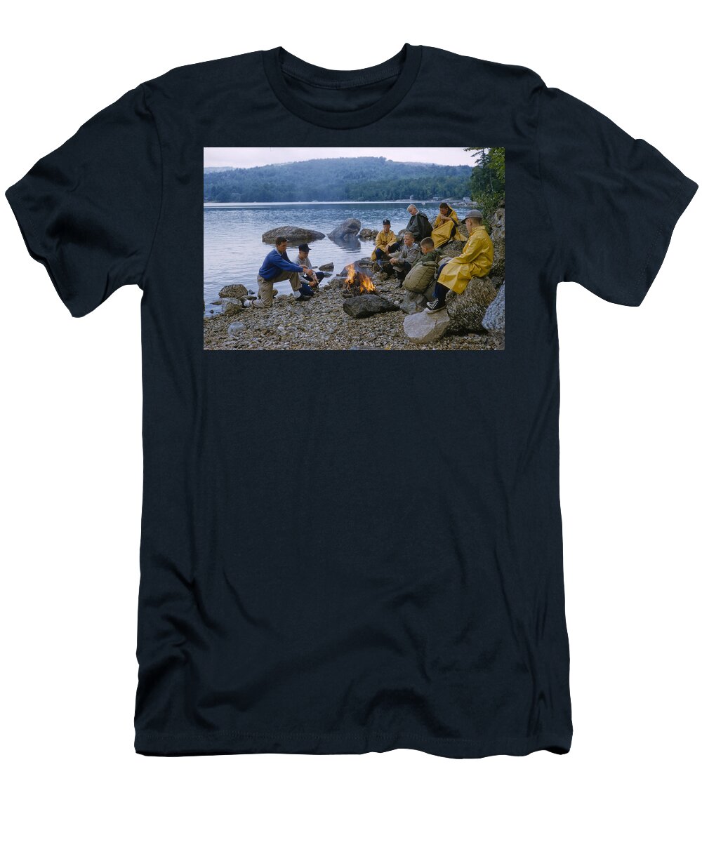 Boys Cooking Popcorn Lakeside Circa 1955 David Hinds T-Shirt