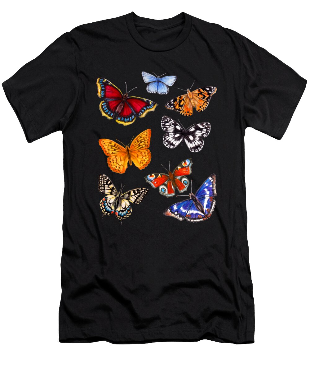 Brightly Colored Butterfly Collection Amanda Dilworth T-Shirt