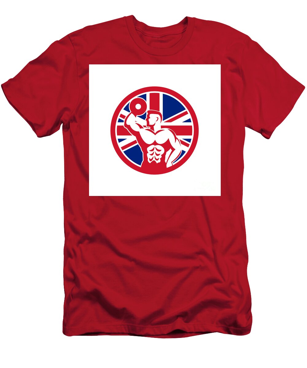 British Fitness Gym Union Jack Flag Icon Aloysius Patrimonio T-Shirt