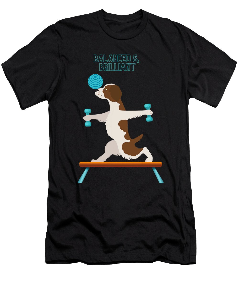 Brittany Dog Love Funny Cute Pet Gym Working Out Studi Alex T-Shirt