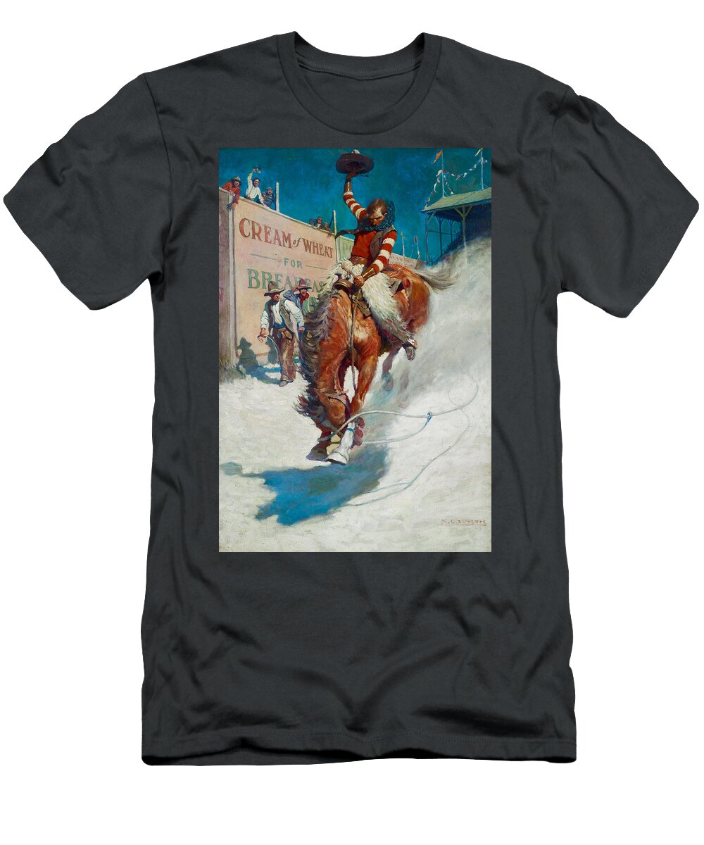 Bronco Buster By Newell Convers Wyeth Orca Art Gallery T-Shirt