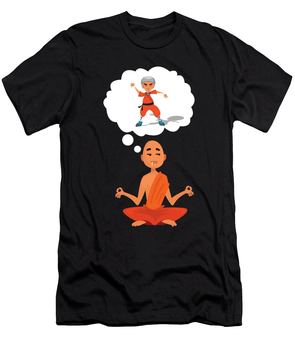 Buddha Meditation Thinking About Roller Skates Zen Gift Thomas Larch T-Shirt