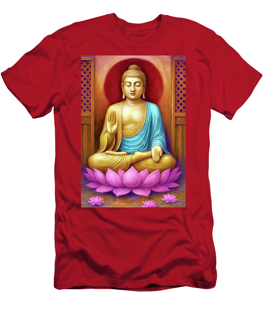 Buddha on Lotus Blossom Khalil Om T-Shirt