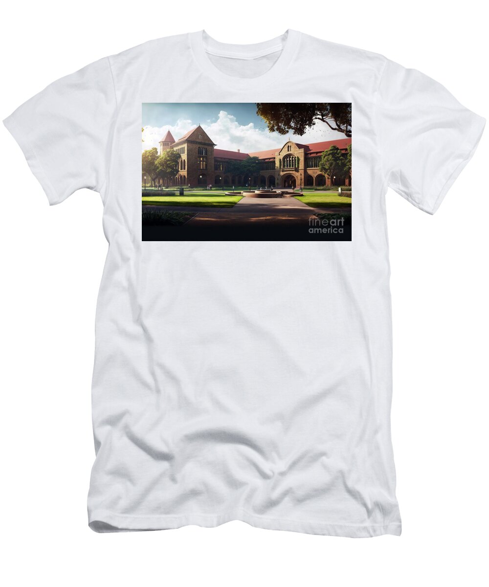 Building and Gardens of a Traditional University Campus with Tra Joaquin Corbalan T-Shirt