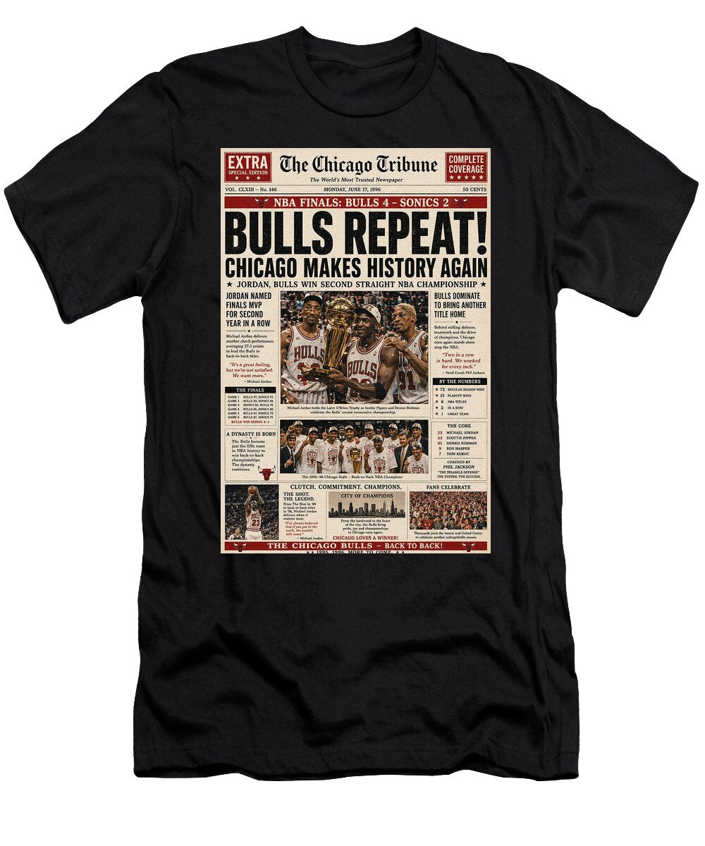 Bulls Achieve Second NBA Championship Kevin Walker and Pixel Reverie T-Shirt