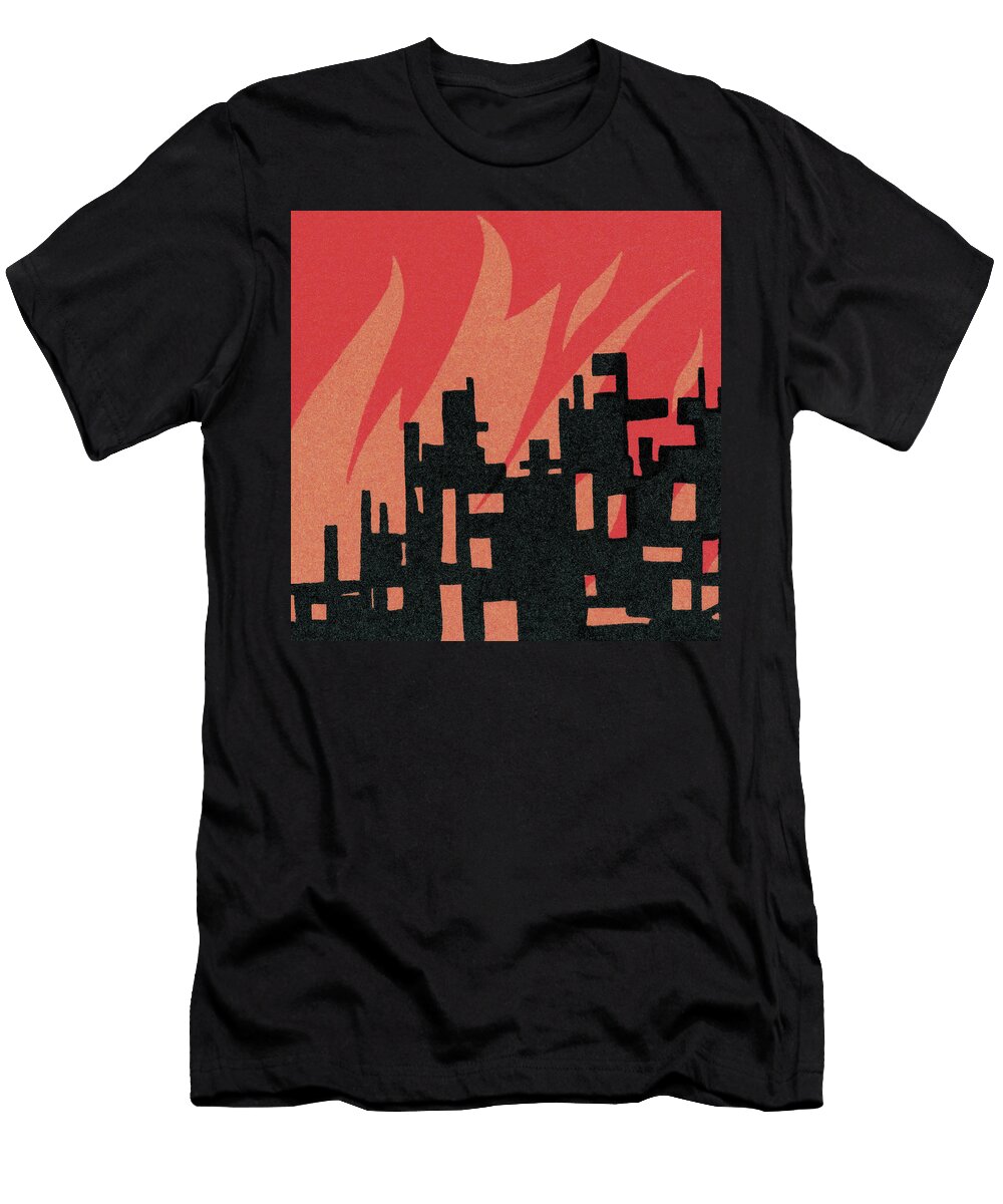 Burning Building Csa Images T-Shirt
