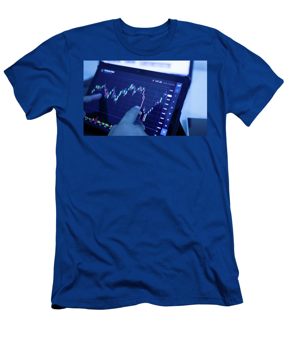Business People Working with Stock Trading Forex on Mobile and L Boonmachai Mingkhwun T-Shirt